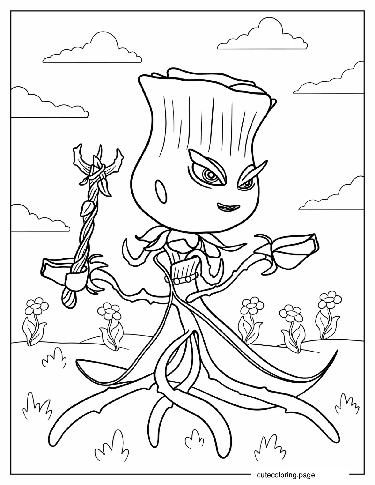 Rose From Plants Vs Zombies coloring page