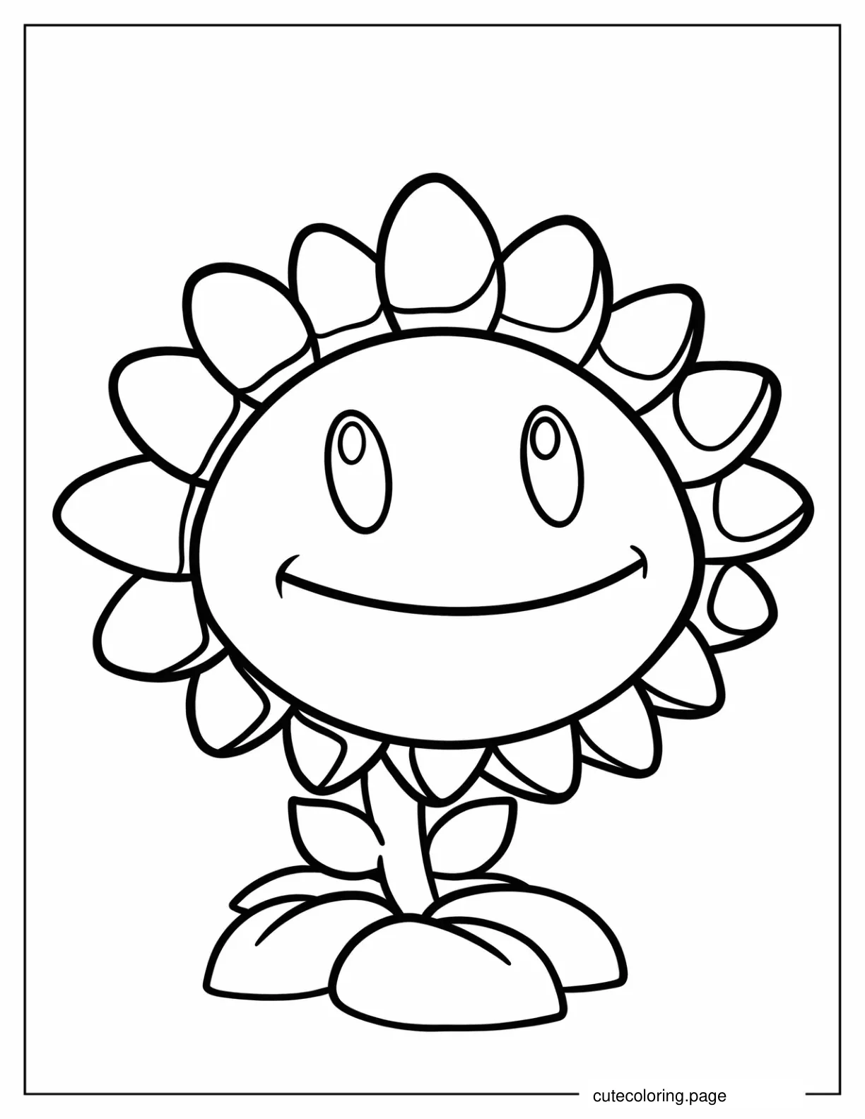 Sunflower From Plants Vs Zombies coloring page