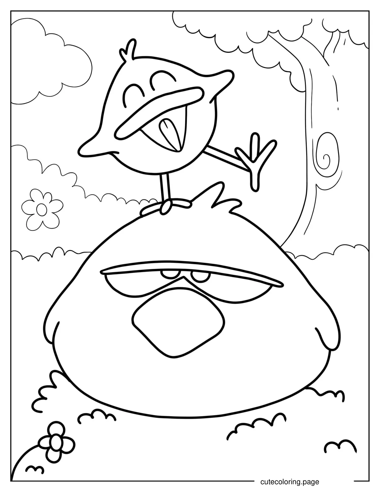 Baby Bird And Sleepy Bird coloring page