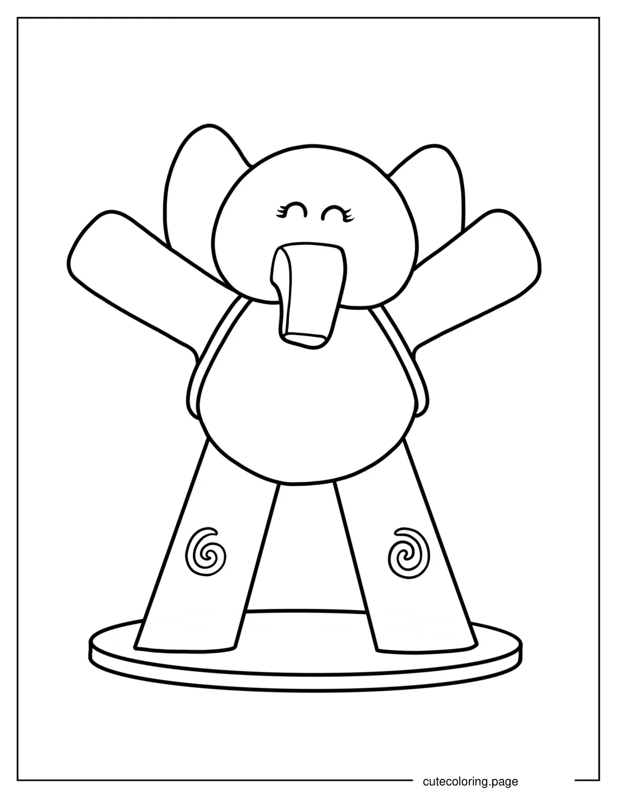 Cute Elly The Pink Elephant Coloring Sheet coloring page