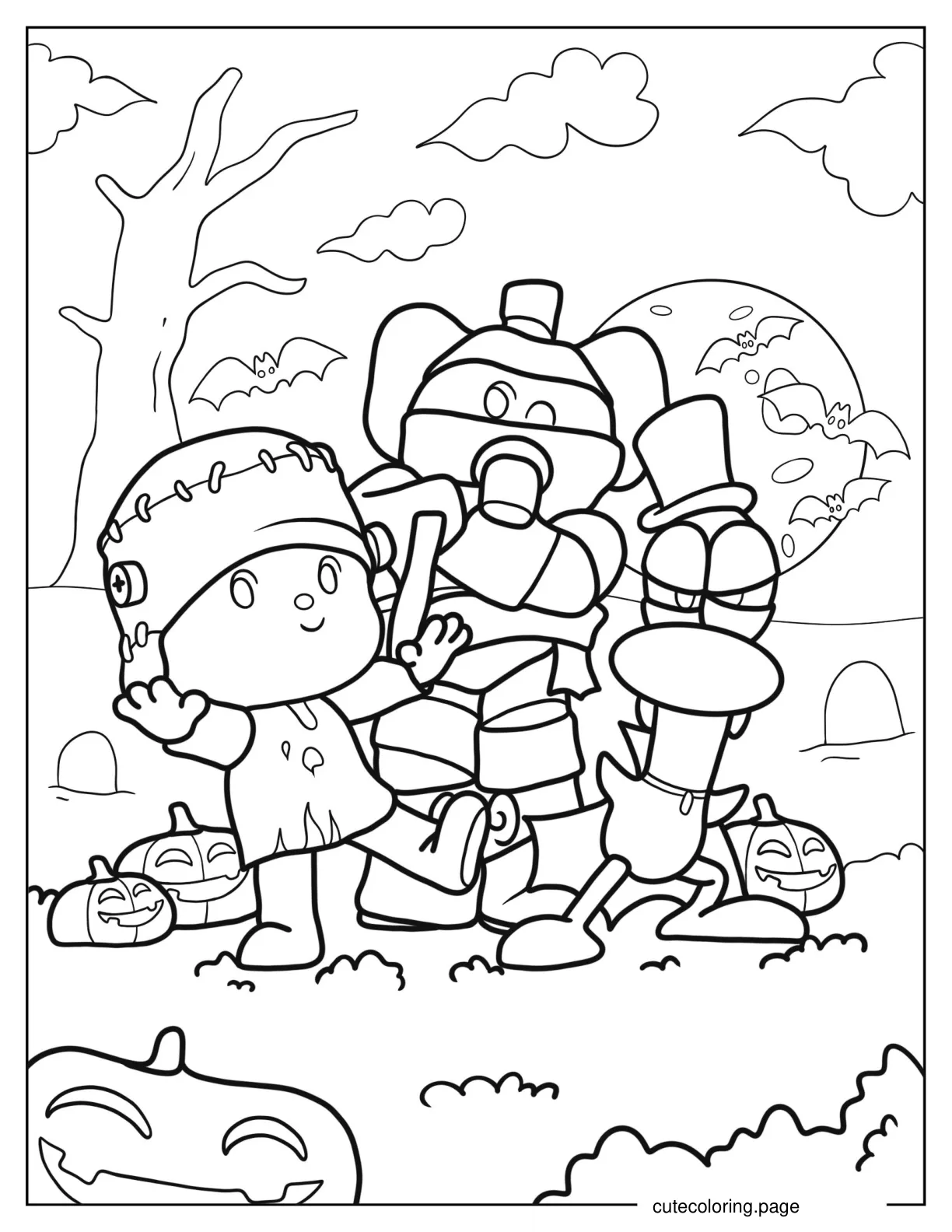 Halloween Themed Pocoyo Coloring Page coloring page