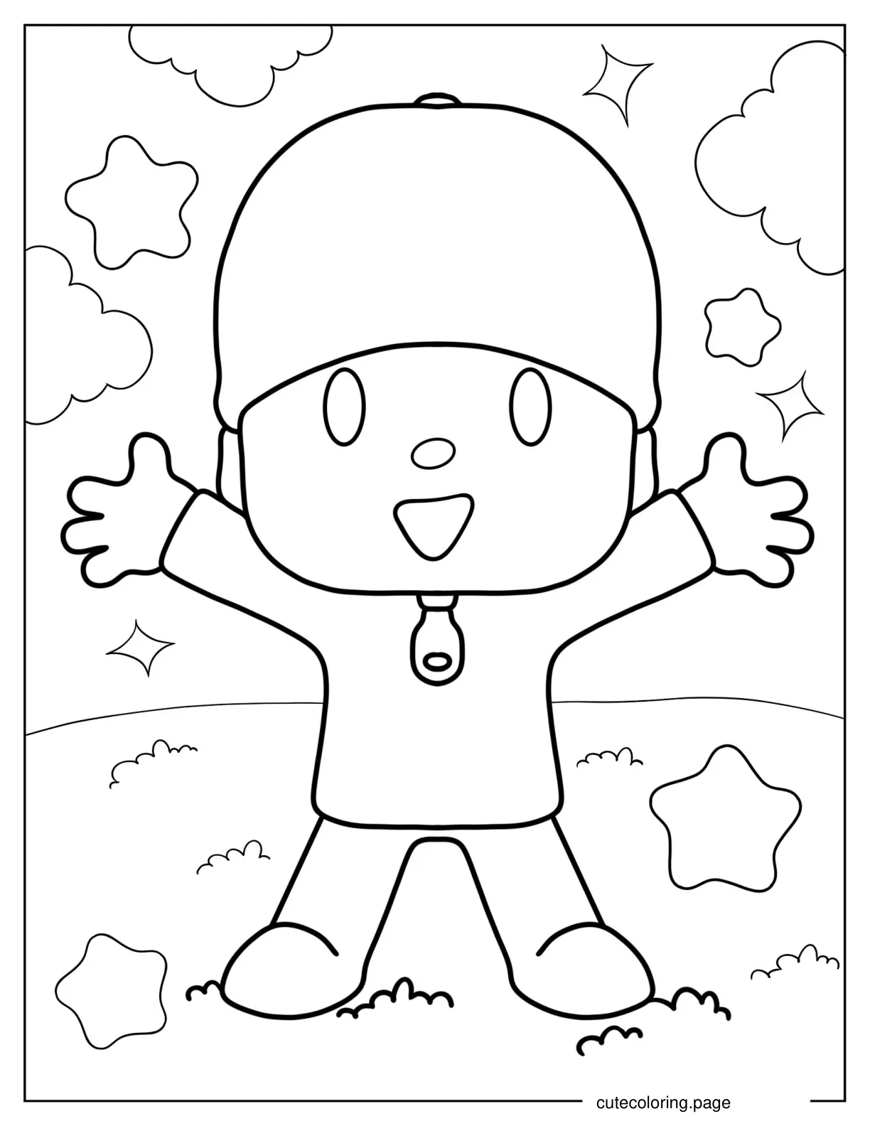 Kawaii Pocoyo To Color coloring page