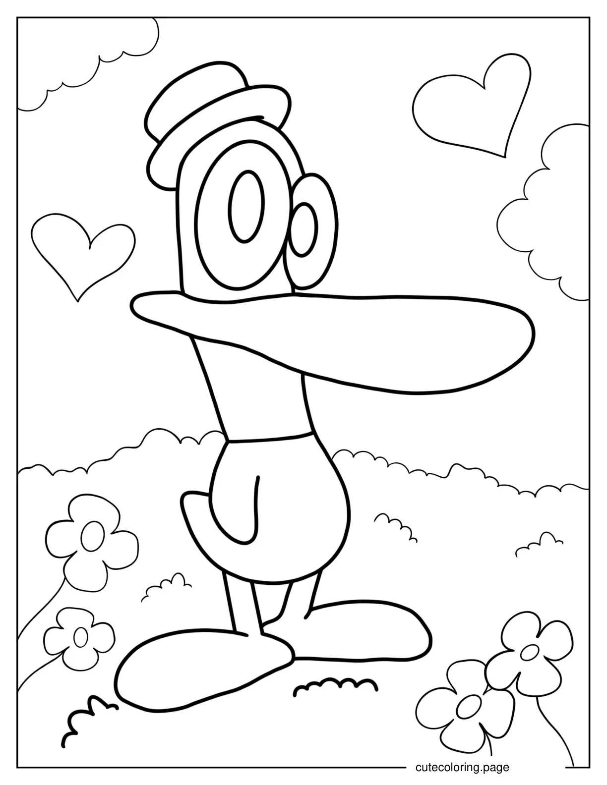 Pato The Yellow Bird Coloring In coloring page