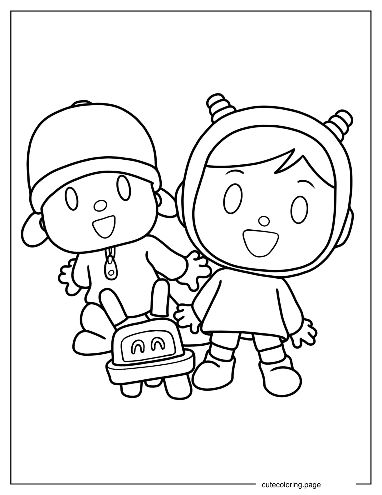 Pocoyo Nina and Roberto Coloring In For Preschoolers coloring page