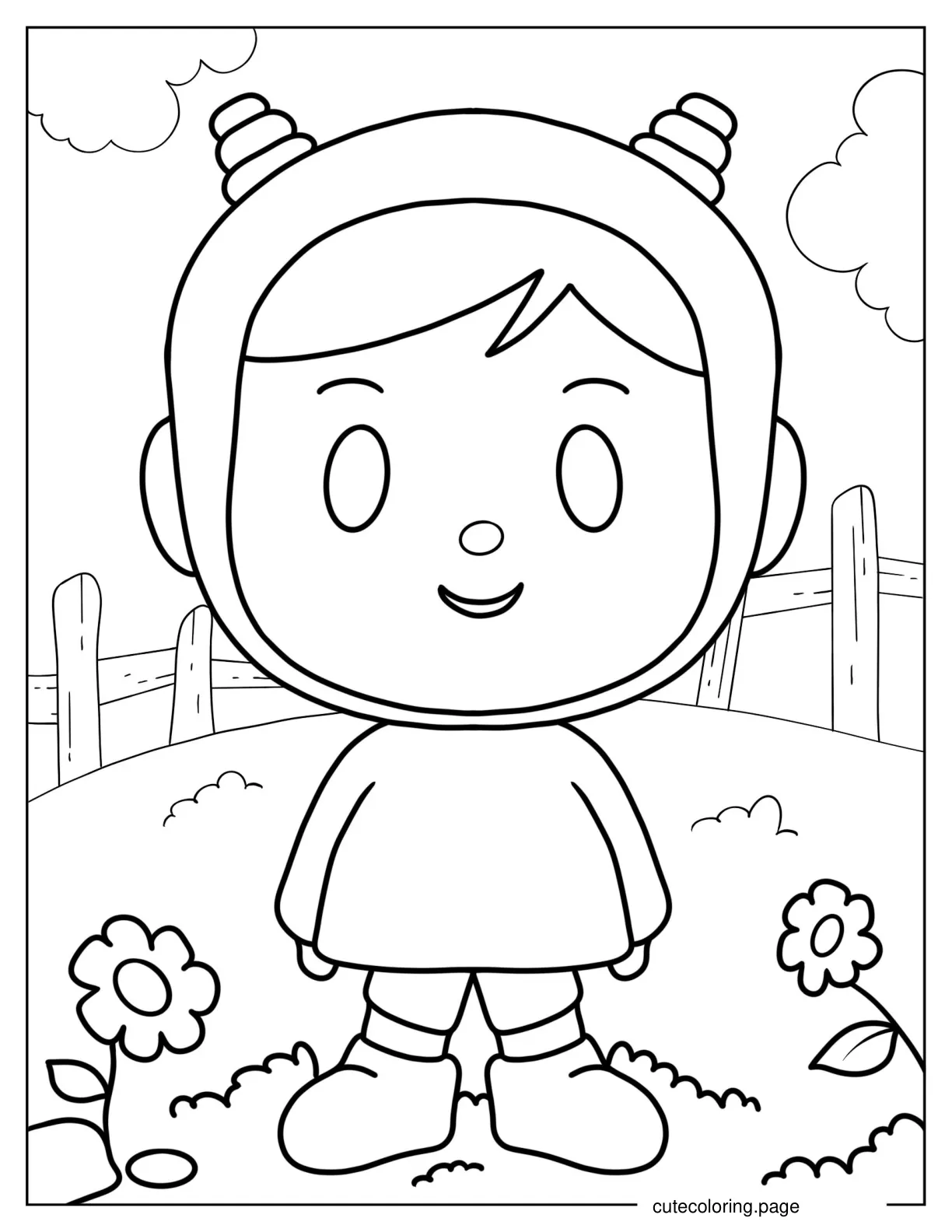 Simple Outline Of Nina From Pocoyo coloring page