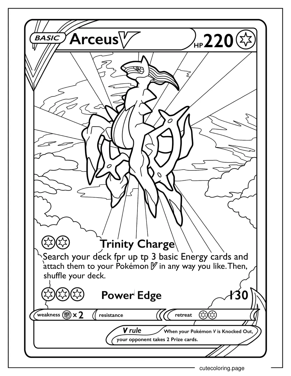 Arceus Trinity Charge Coloring Sheet coloring page