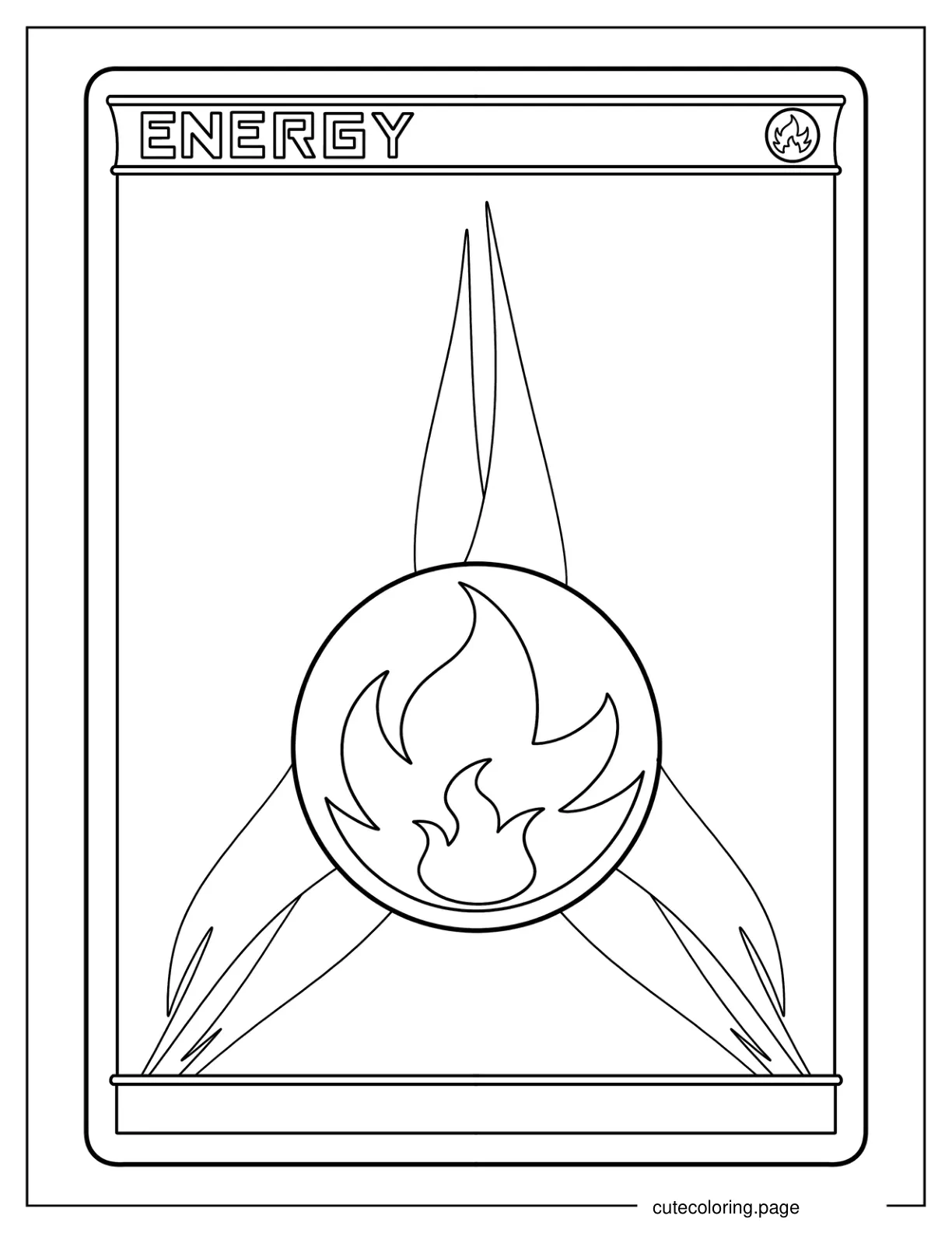 Basic Energy Pokemon Card Coloring Page For Preschoolers coloring page