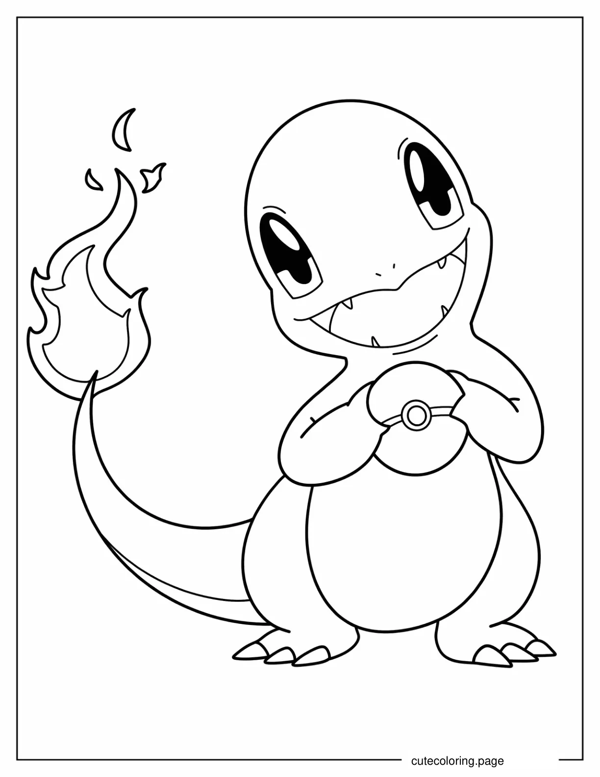 Adorable Charmander Pokemon coloring page