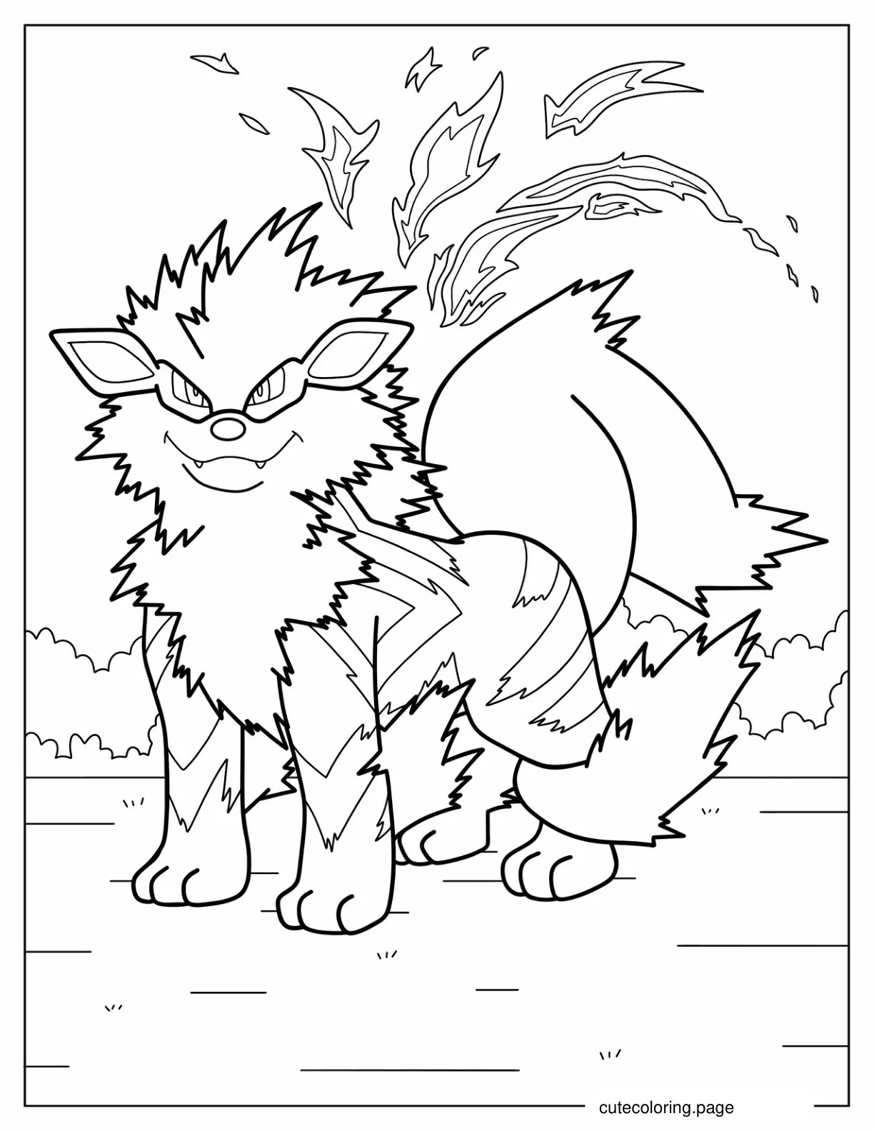 Arcanine Pokemon To Color coloring page