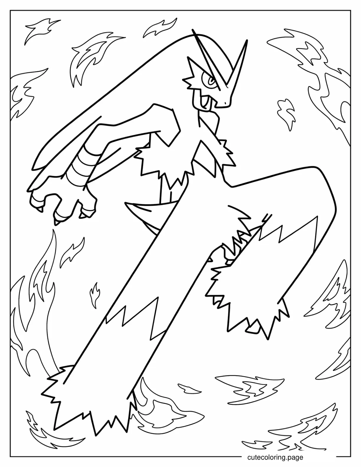 Coloring Sheet Of Blaziken coloring page