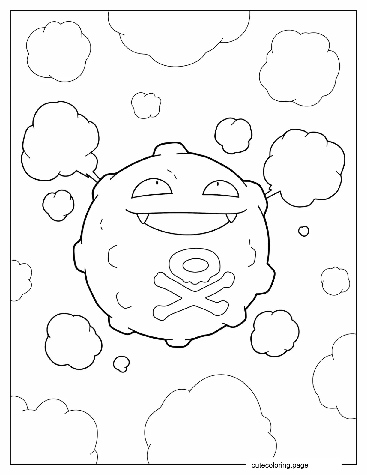 Coloring Sheet Of Koffing Releasing Poison coloring page