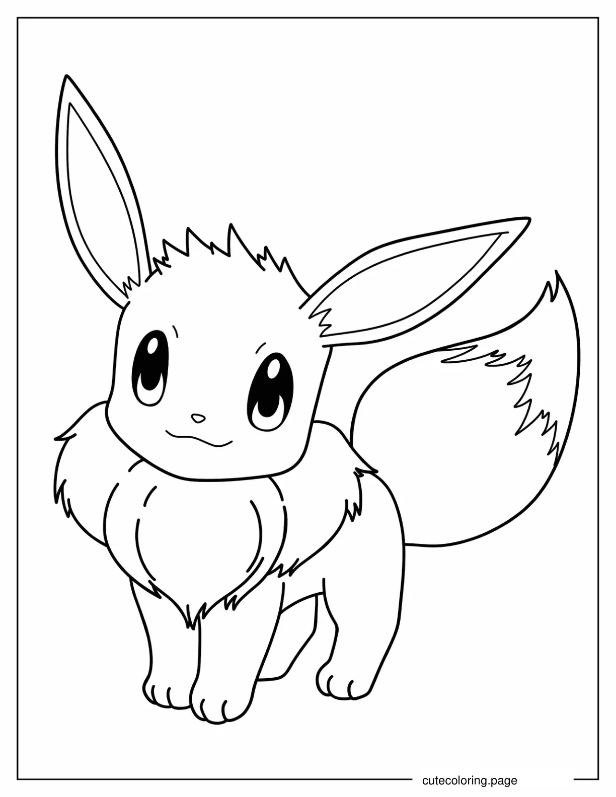 Cute Eevee Pokemon coloring page