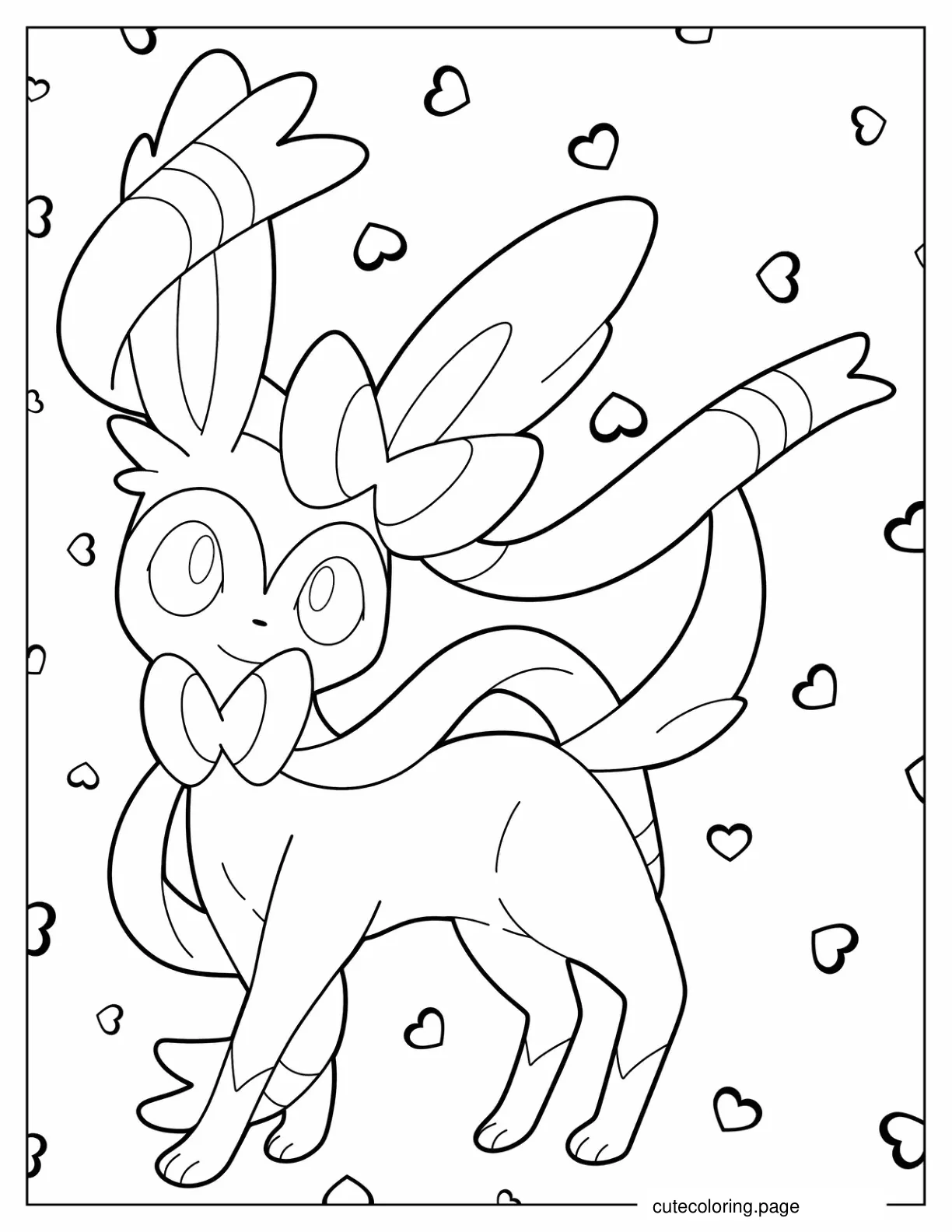 Cute Kawaii Sylveon Coloring Sheet coloring page