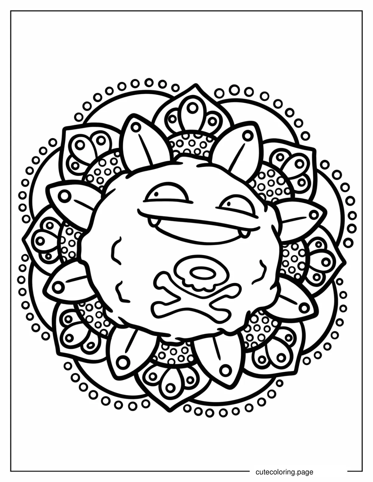 Easy Koffing Mandala Coloring Page For Kids coloring page