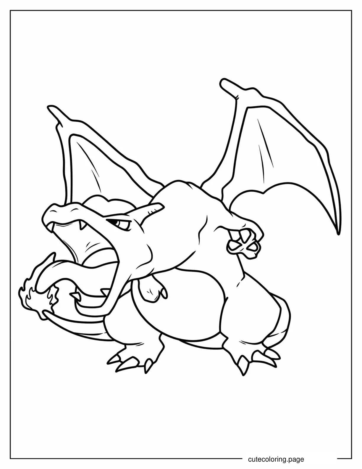 Easy To Color Charizard coloring page