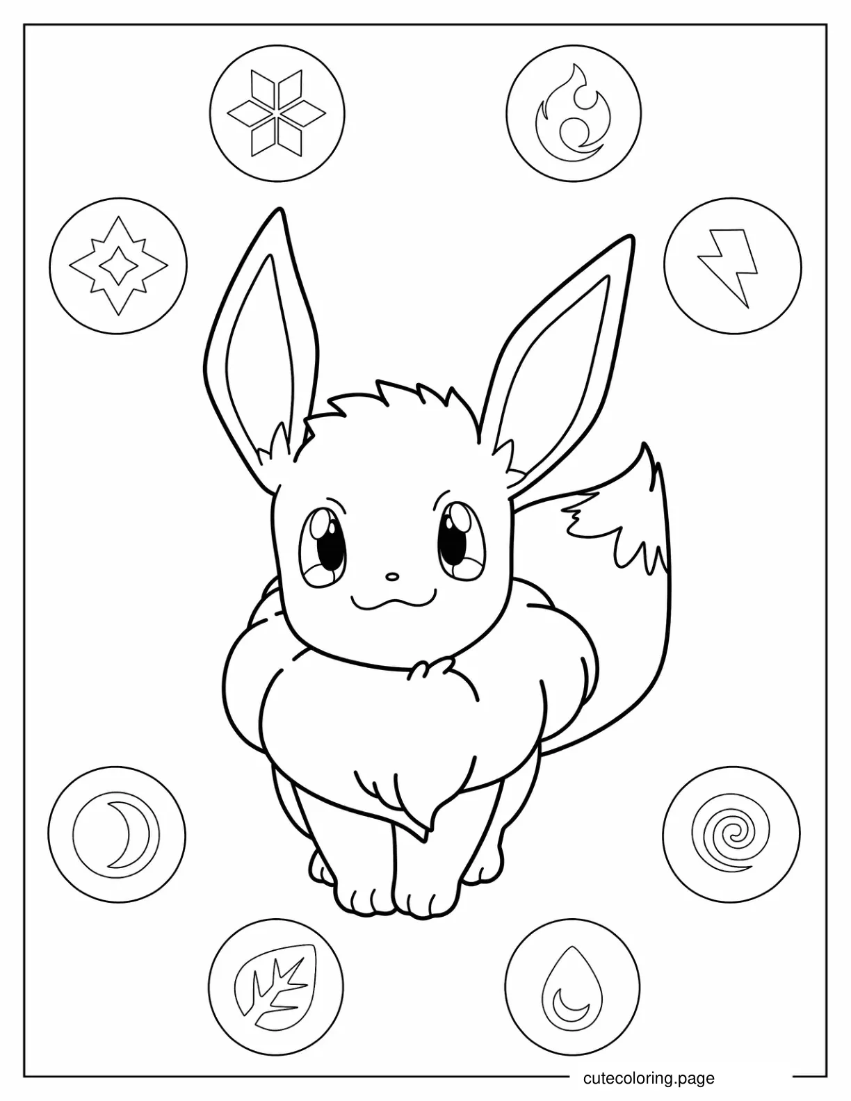 Eevee Pokemon With Badges coloring page