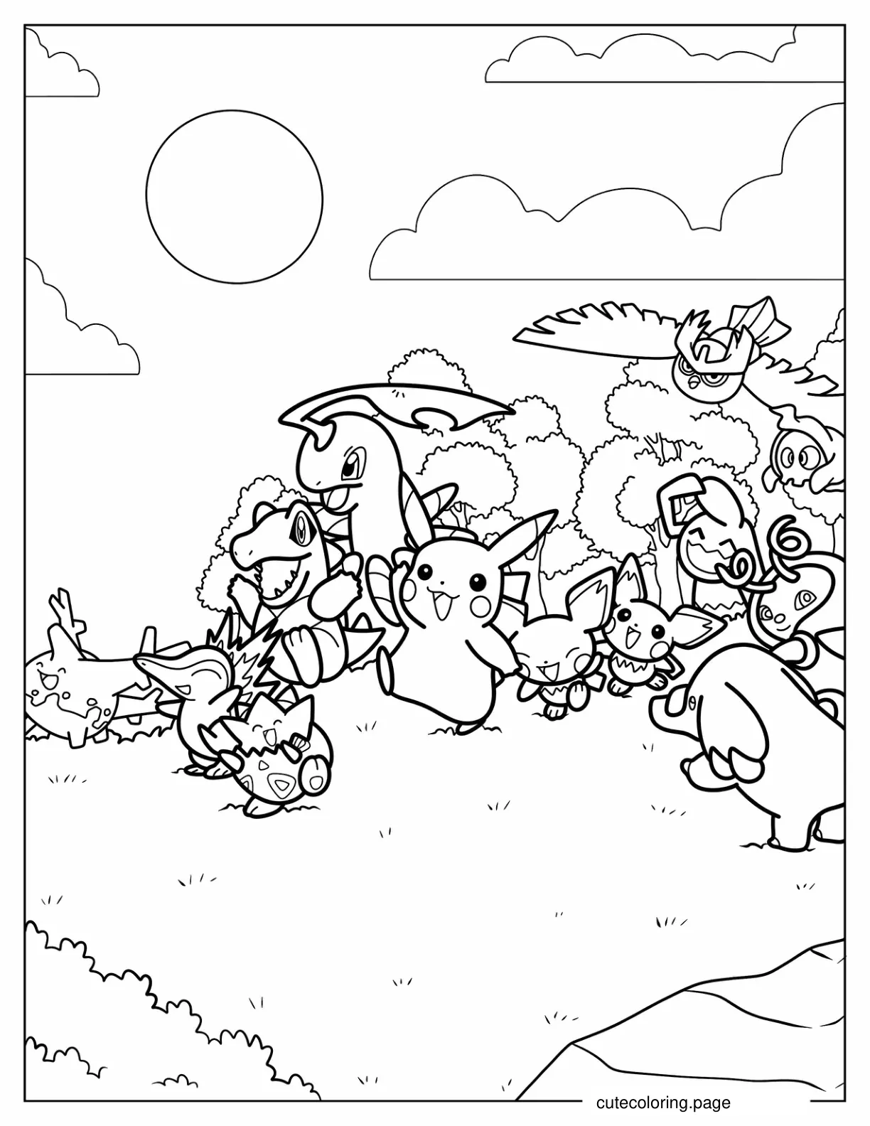 Happy Pokemon Creatures To Color coloring page