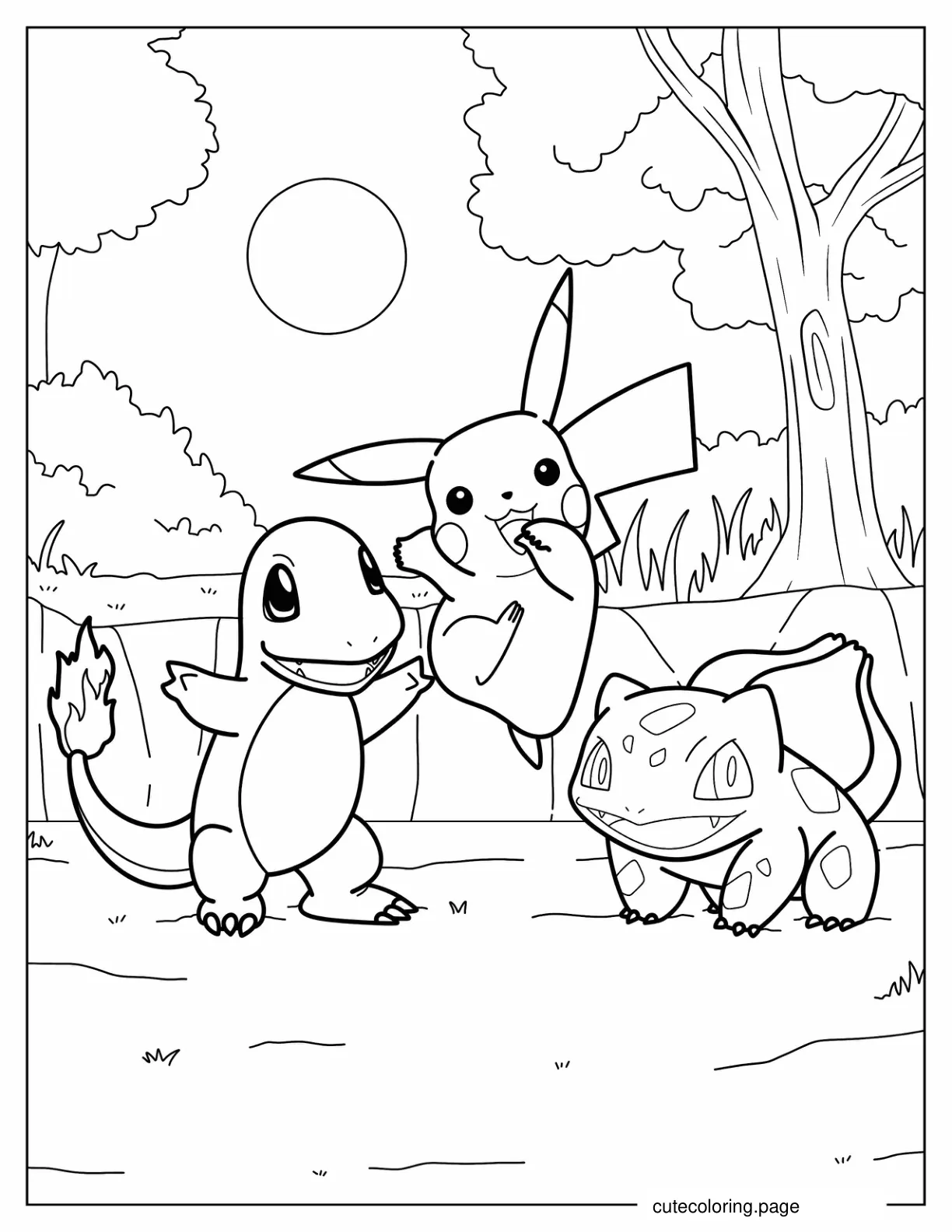 Iconic Pokemon Coloring Page For Kids coloring page