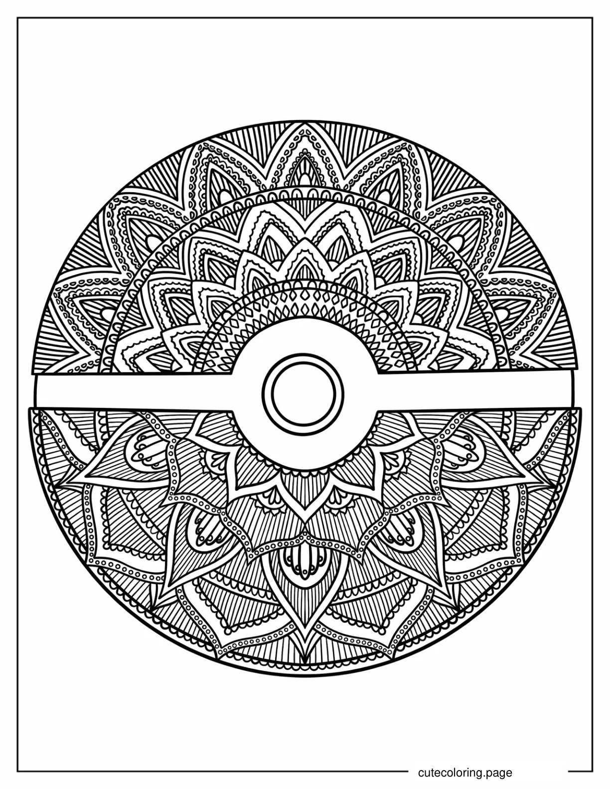 Intricate Pokeball Mandala coloring page