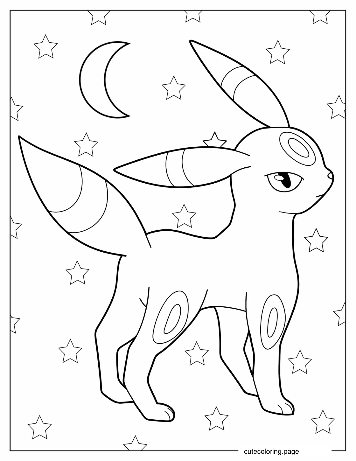 Kawaii Umbreon Coloring Sheet coloring page