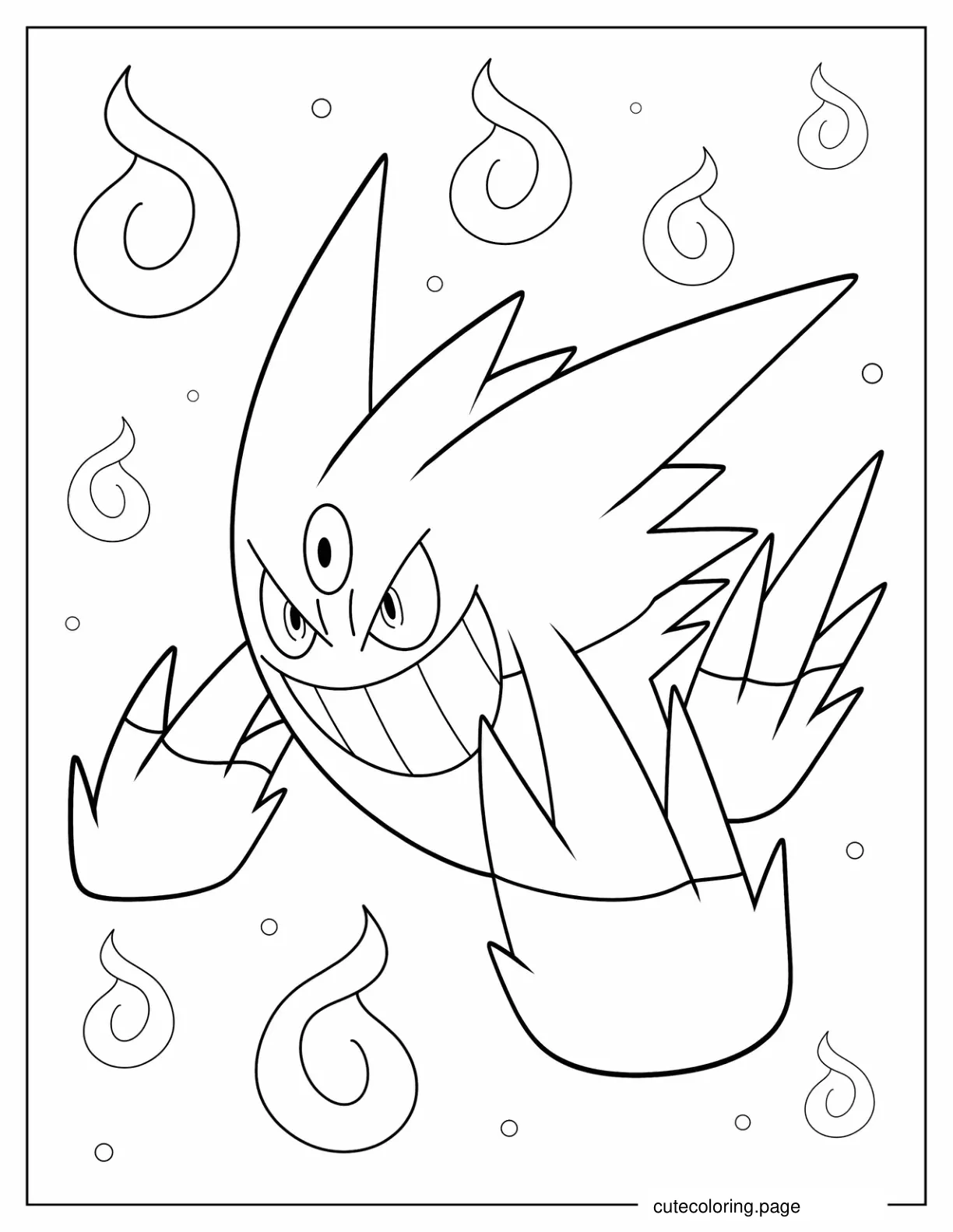 Mega Gengar Pokemon coloring page