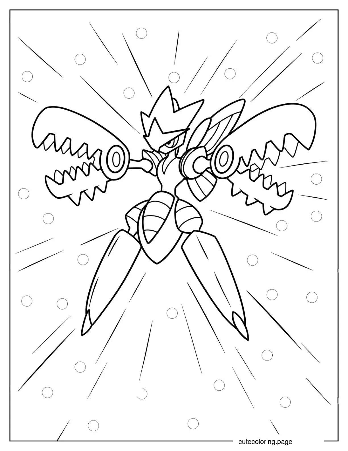 Mega Scizor Pokemon coloring page