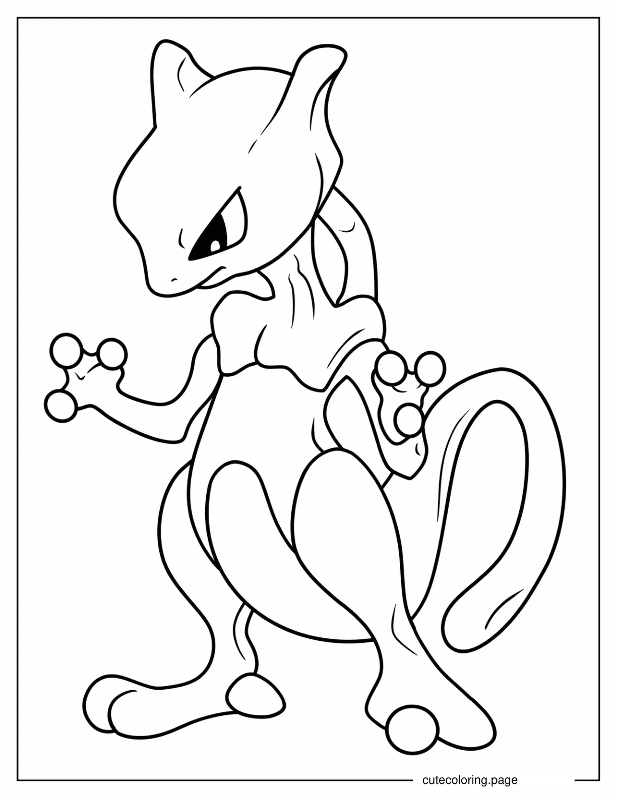 Mewtwo Pokemon coloring page