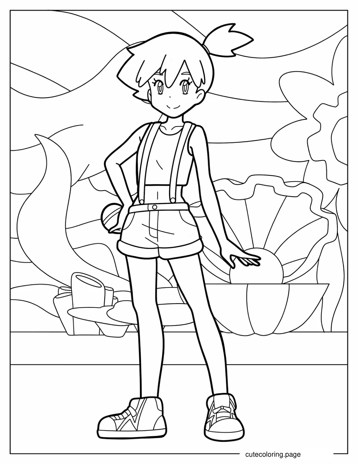 Misty Girl Character From Pokemon coloring page