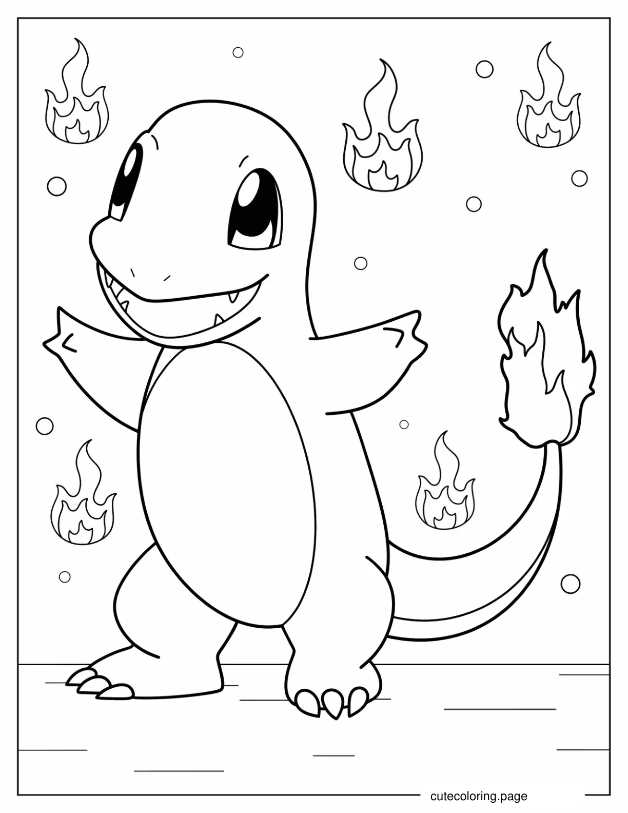 Playful Looking Charmander To Color coloring page