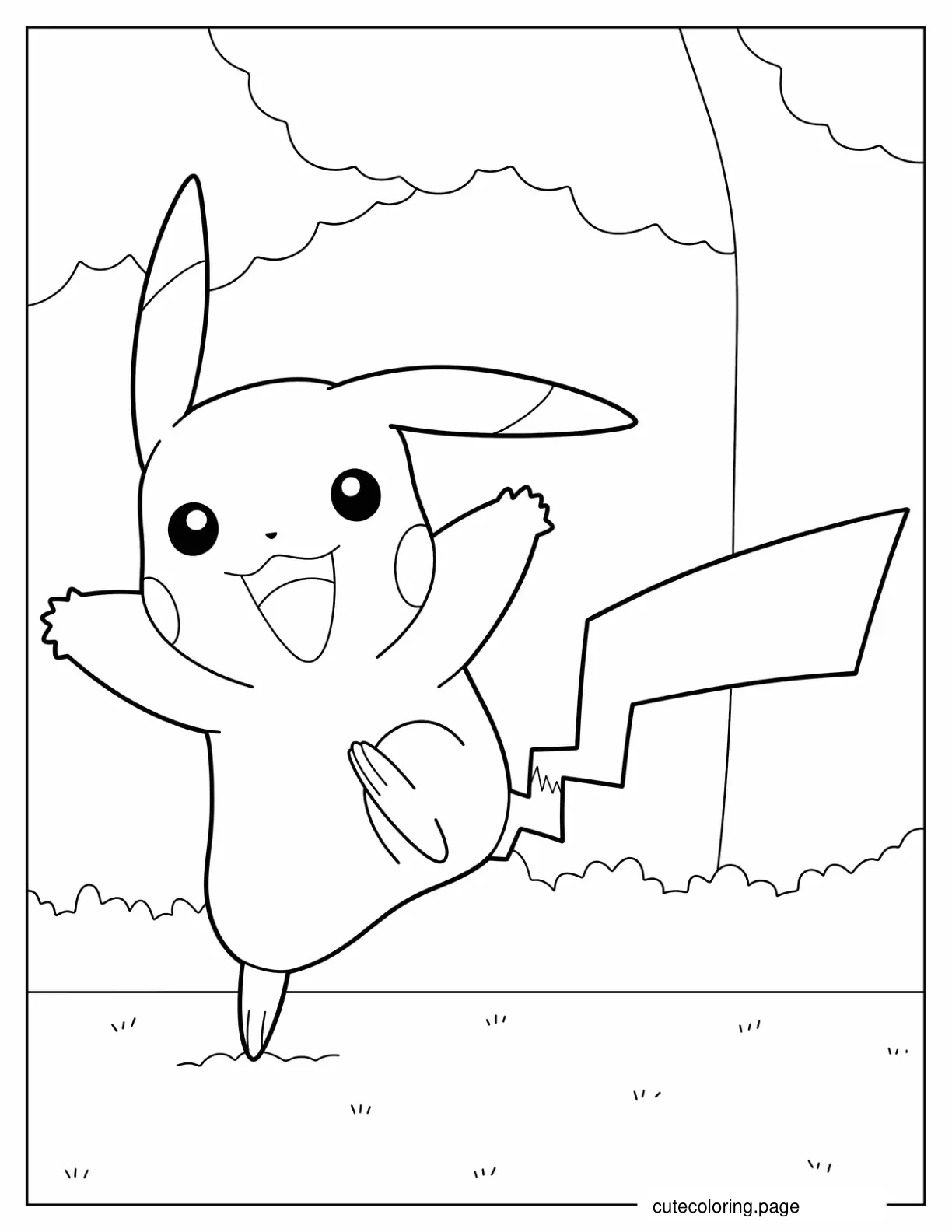 Playful Pikachu Coloring In coloring page