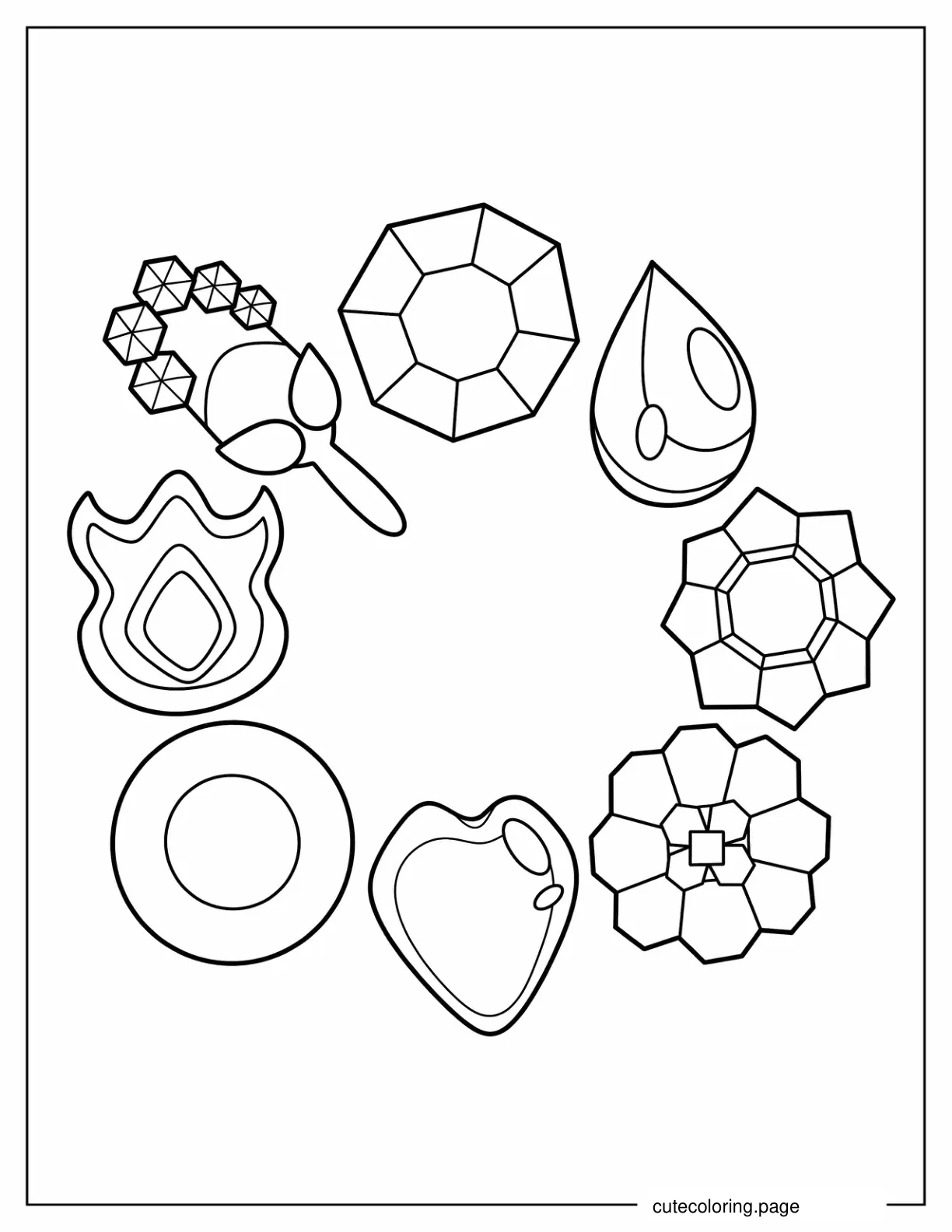 Pokemon Badges To Color coloring page