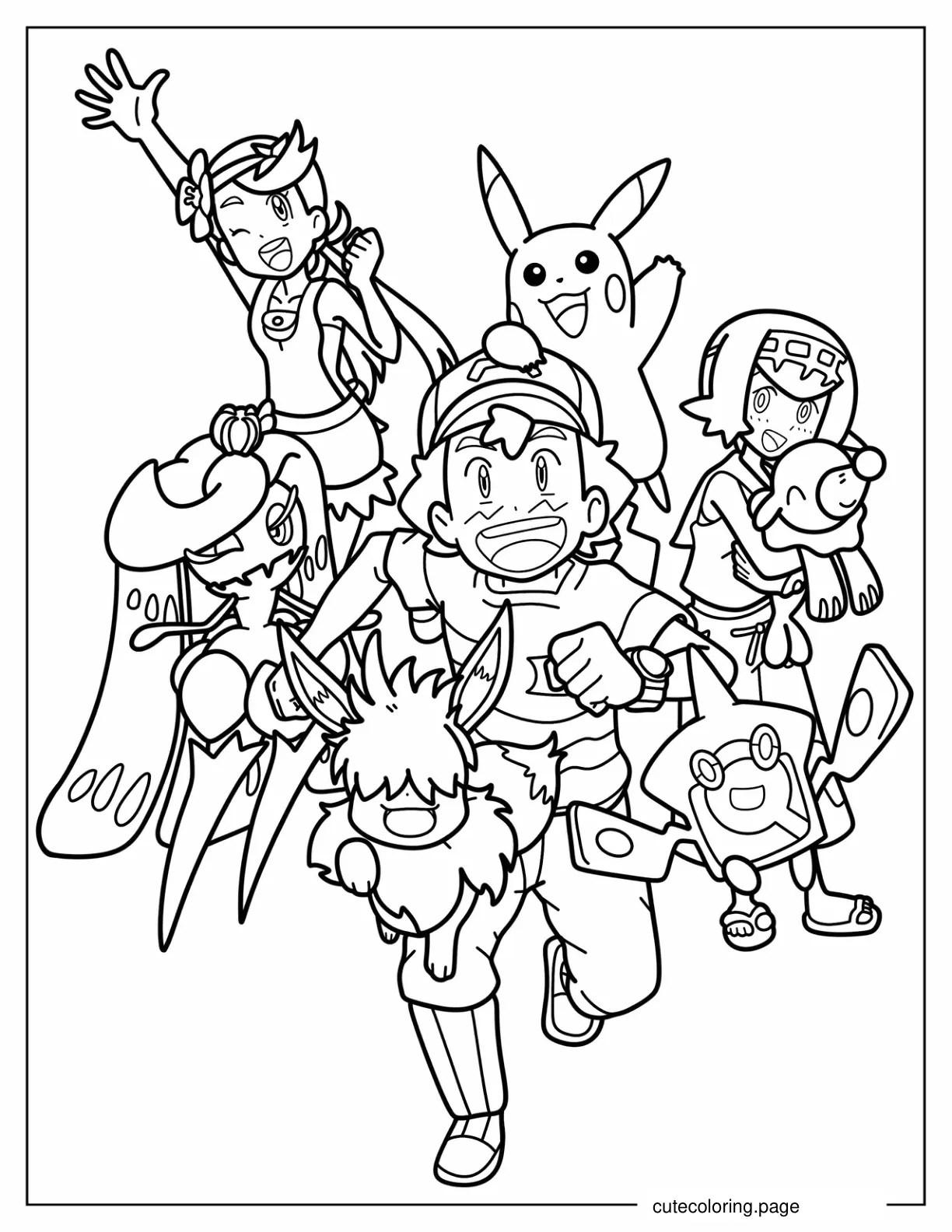 Popular Pokemon Characters And Specimens coloring page