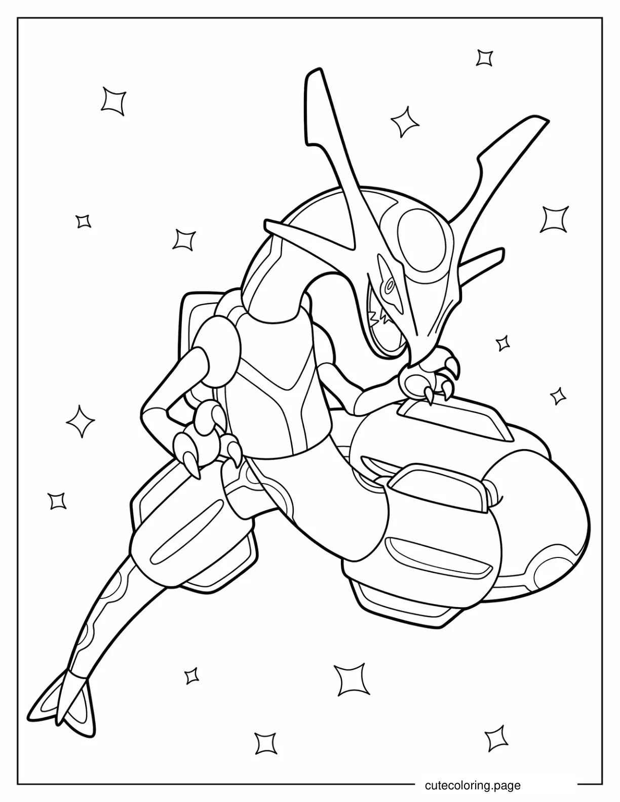 Rayquaza In Battle Mode coloring page