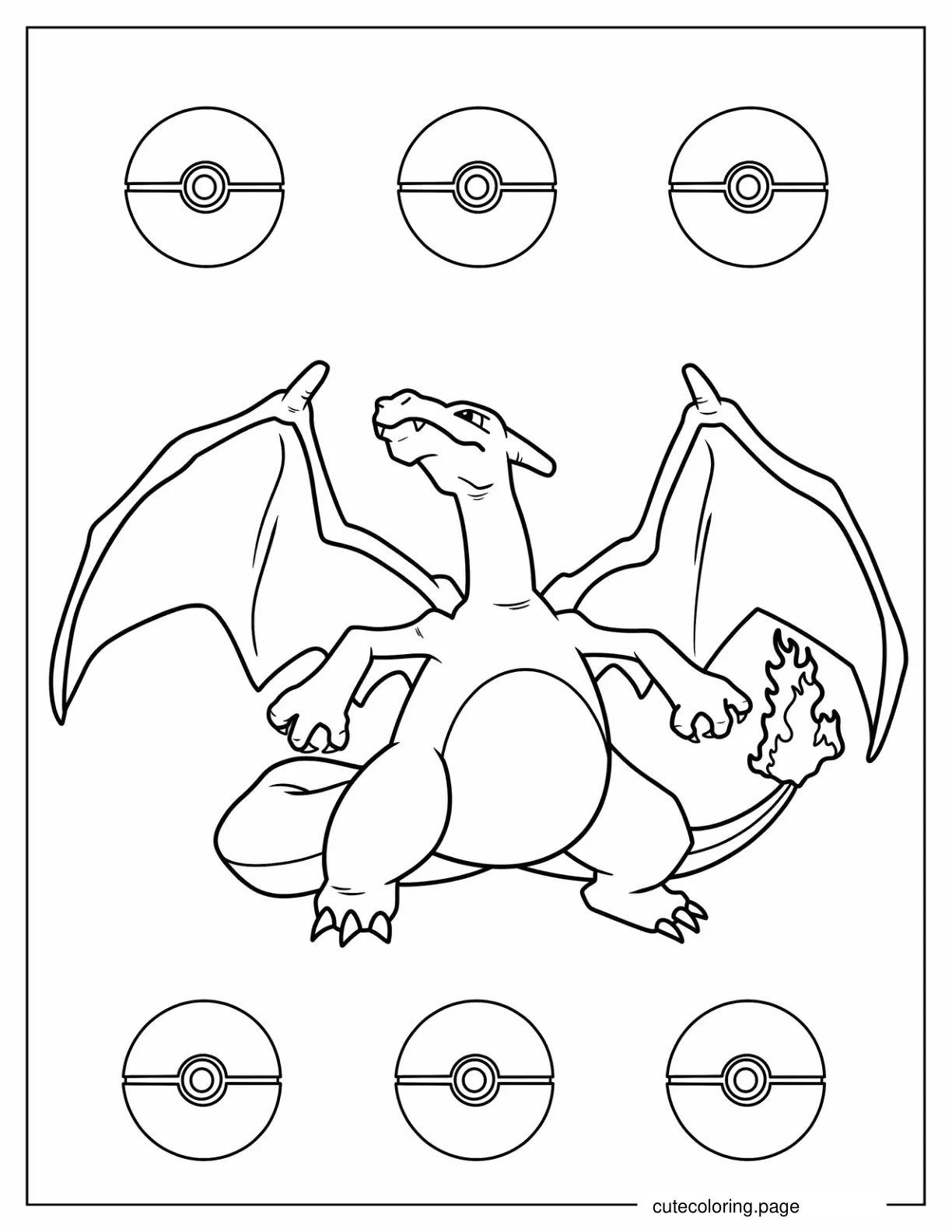 Simple Charizard Pokemon To Color coloring page