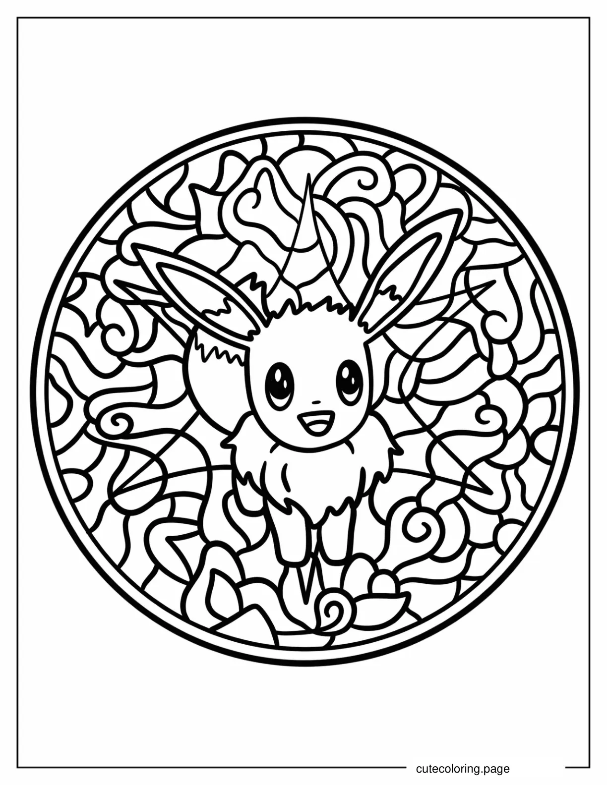 Simple Eevee Mandala coloring page