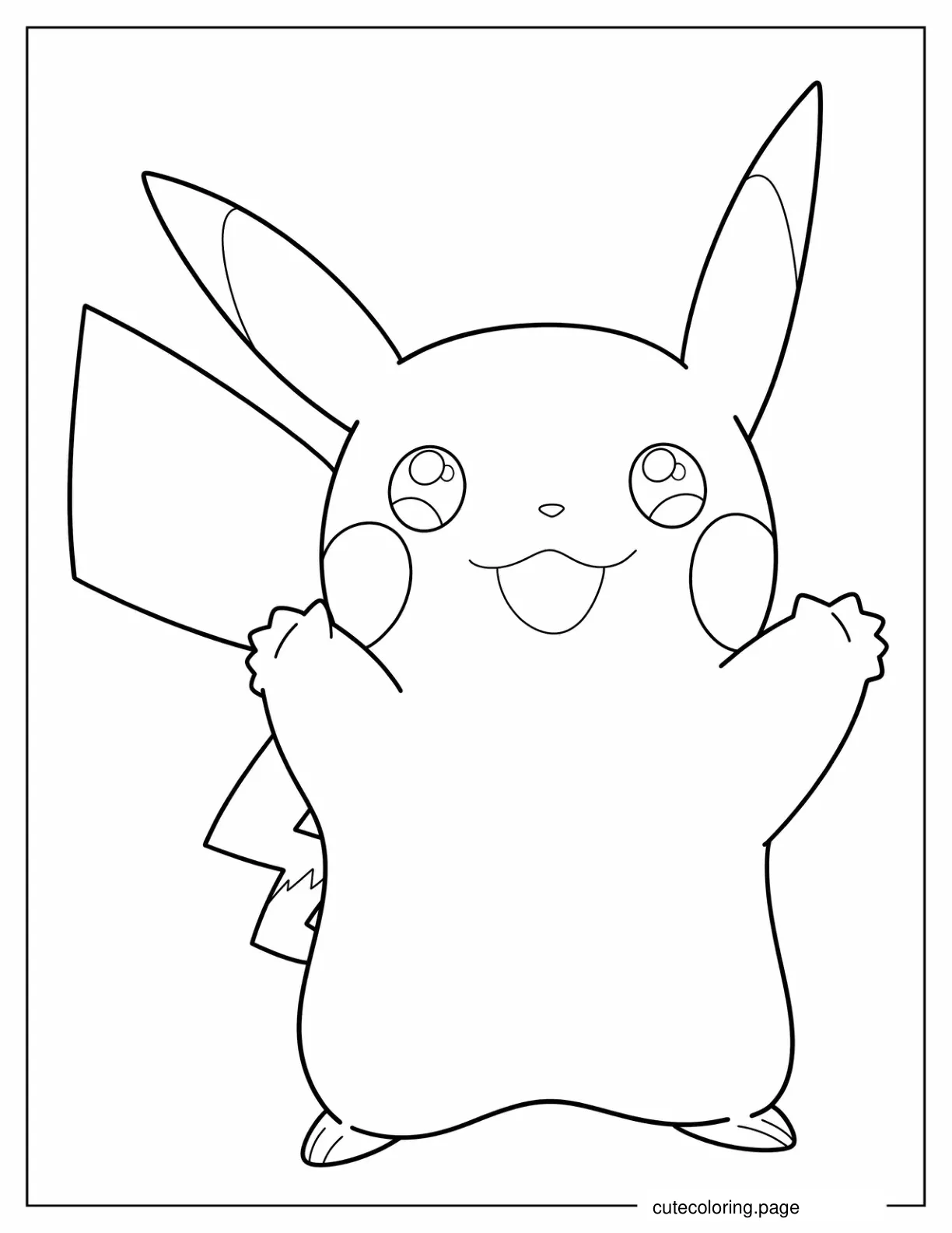 Simple Pikachu Outline For Kids Coloring In coloring page