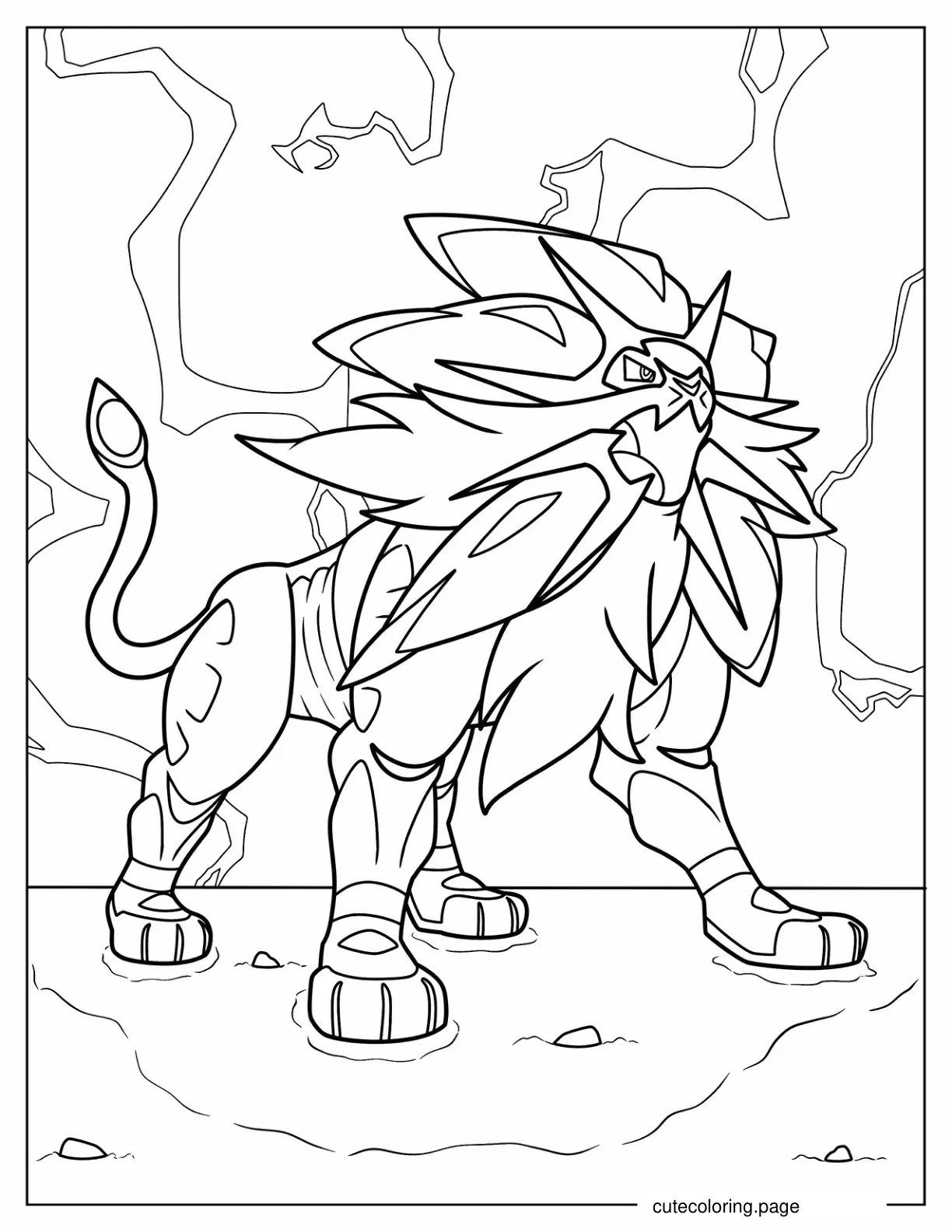 Solgaleo Legendary Pokemon coloring page