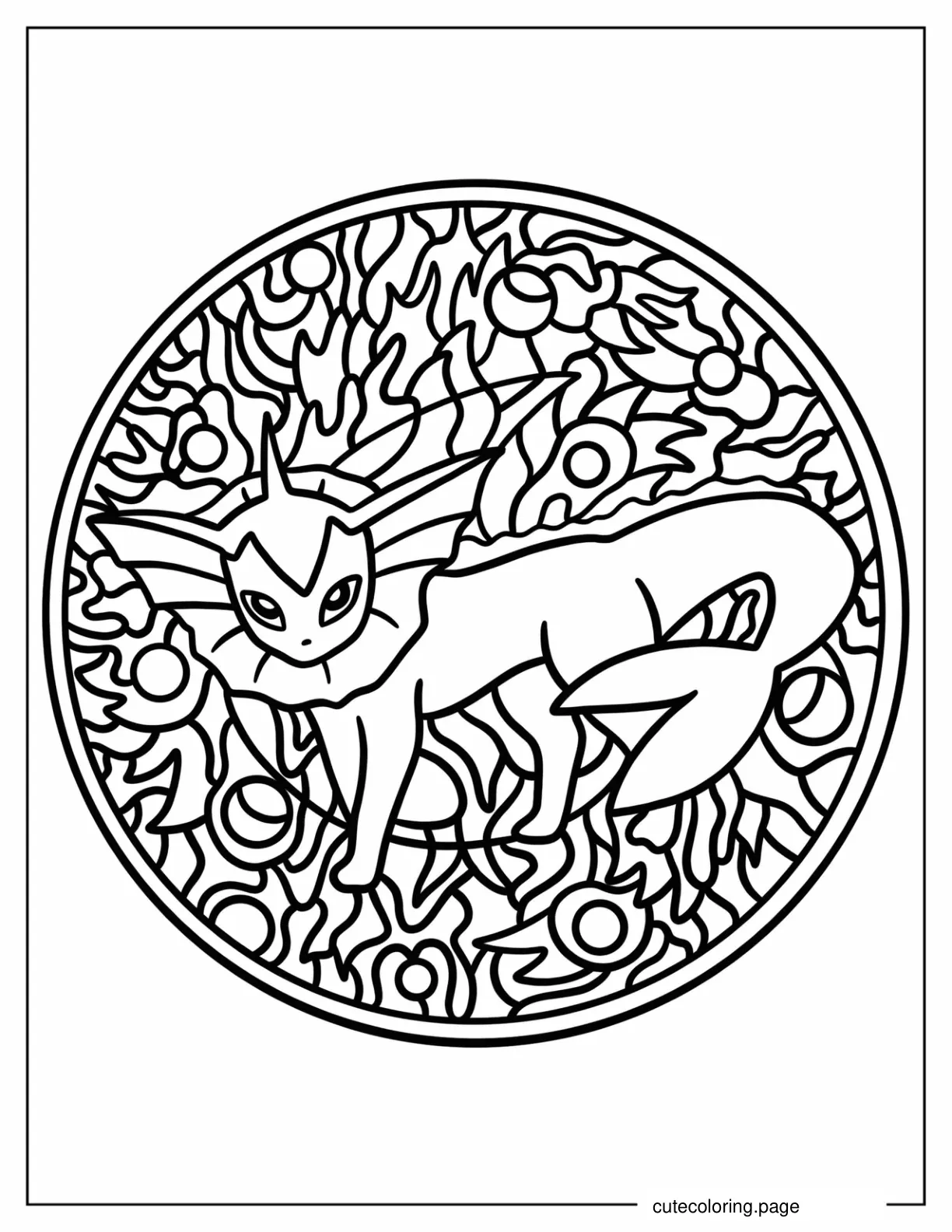 Vaporeon Mandala Coloring Page For Kids coloring page