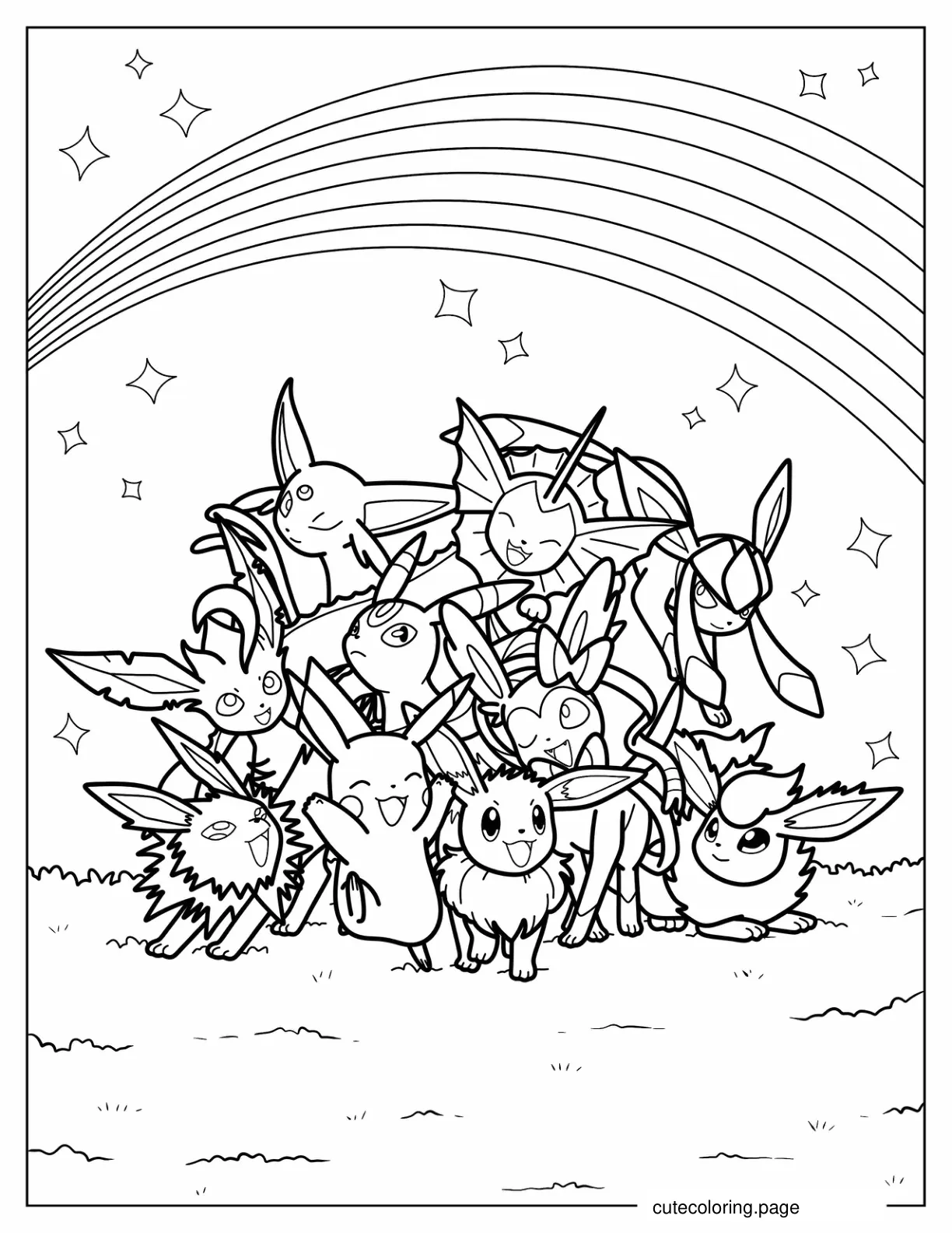 Various Pokemon Species To Color coloring page