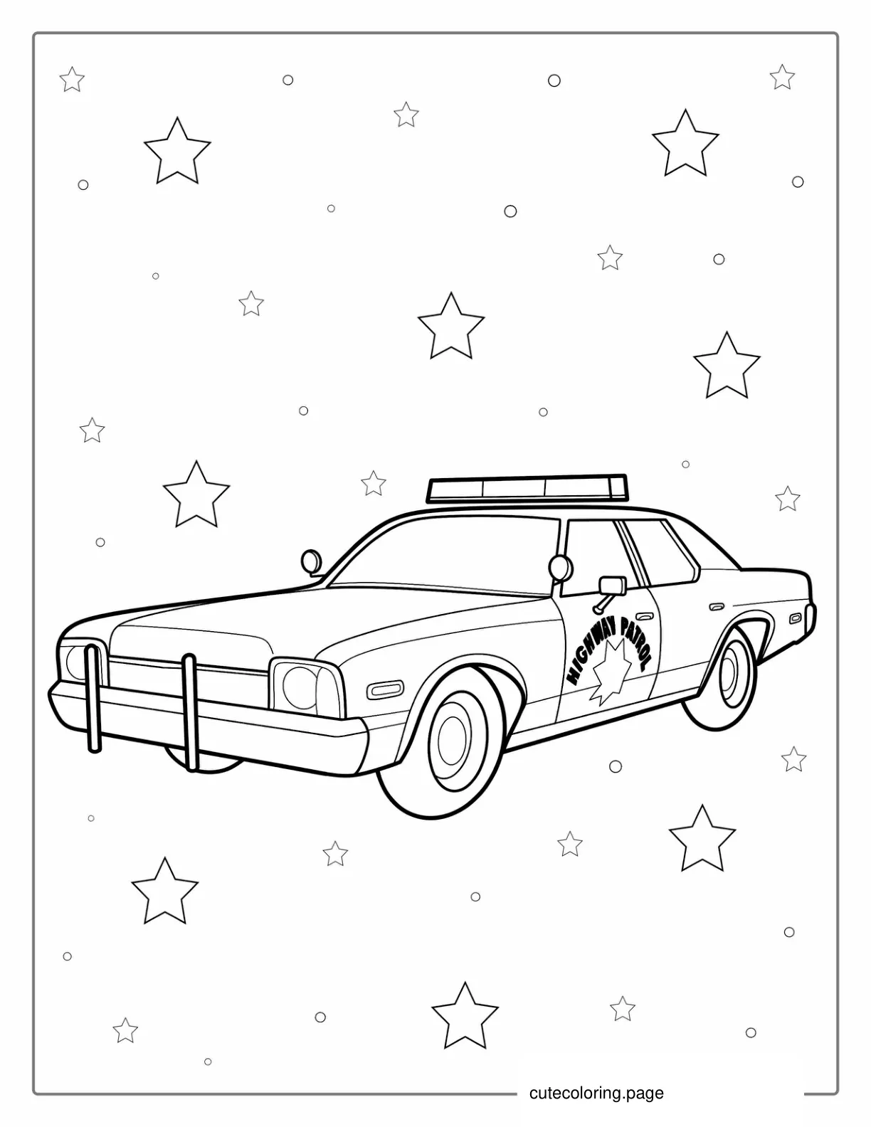 1980s Style Patrol Car To Color coloring page