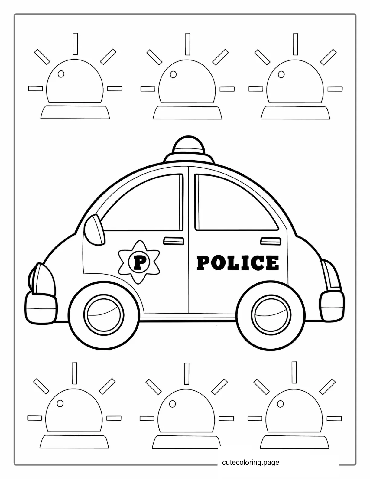 Coloring Page Of Police Car For Preschoolers coloring page