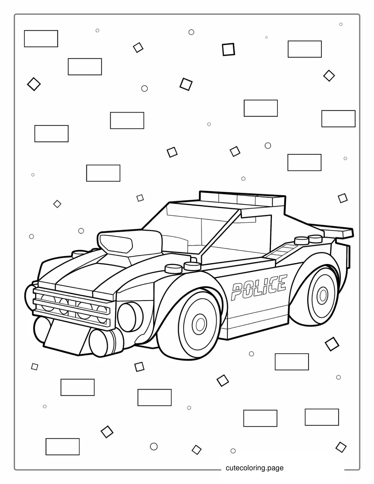 Lego Police Car Coloring Page coloring page