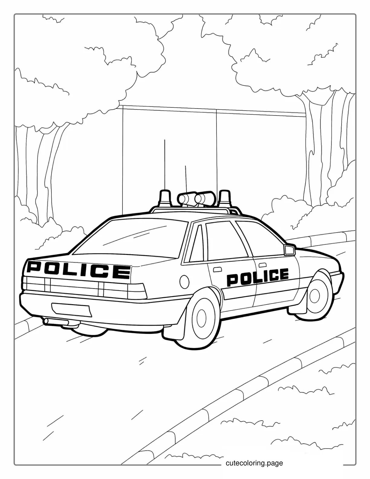 Old Police Car Coloring Sheet coloring page