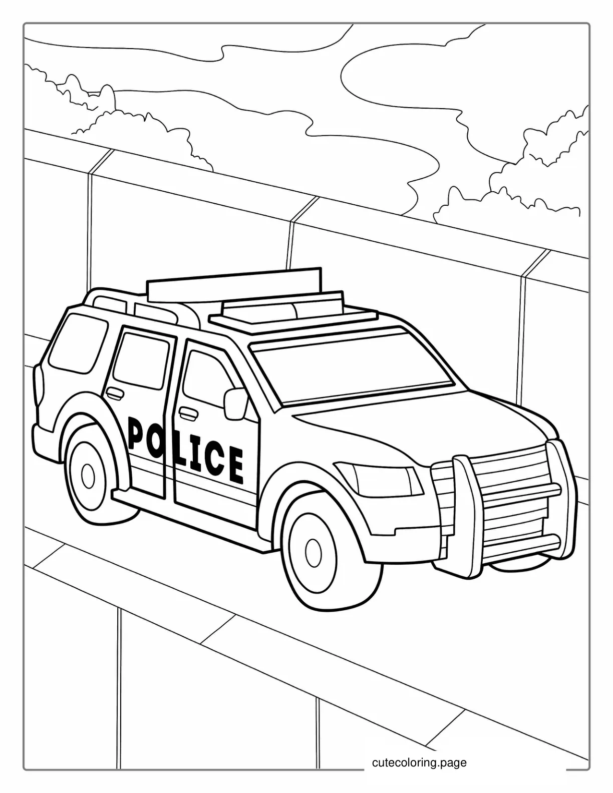 Police SUV Car Coloring Picture coloring page