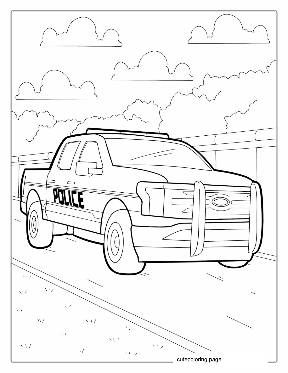 Police Truck Coloring Picture coloring page