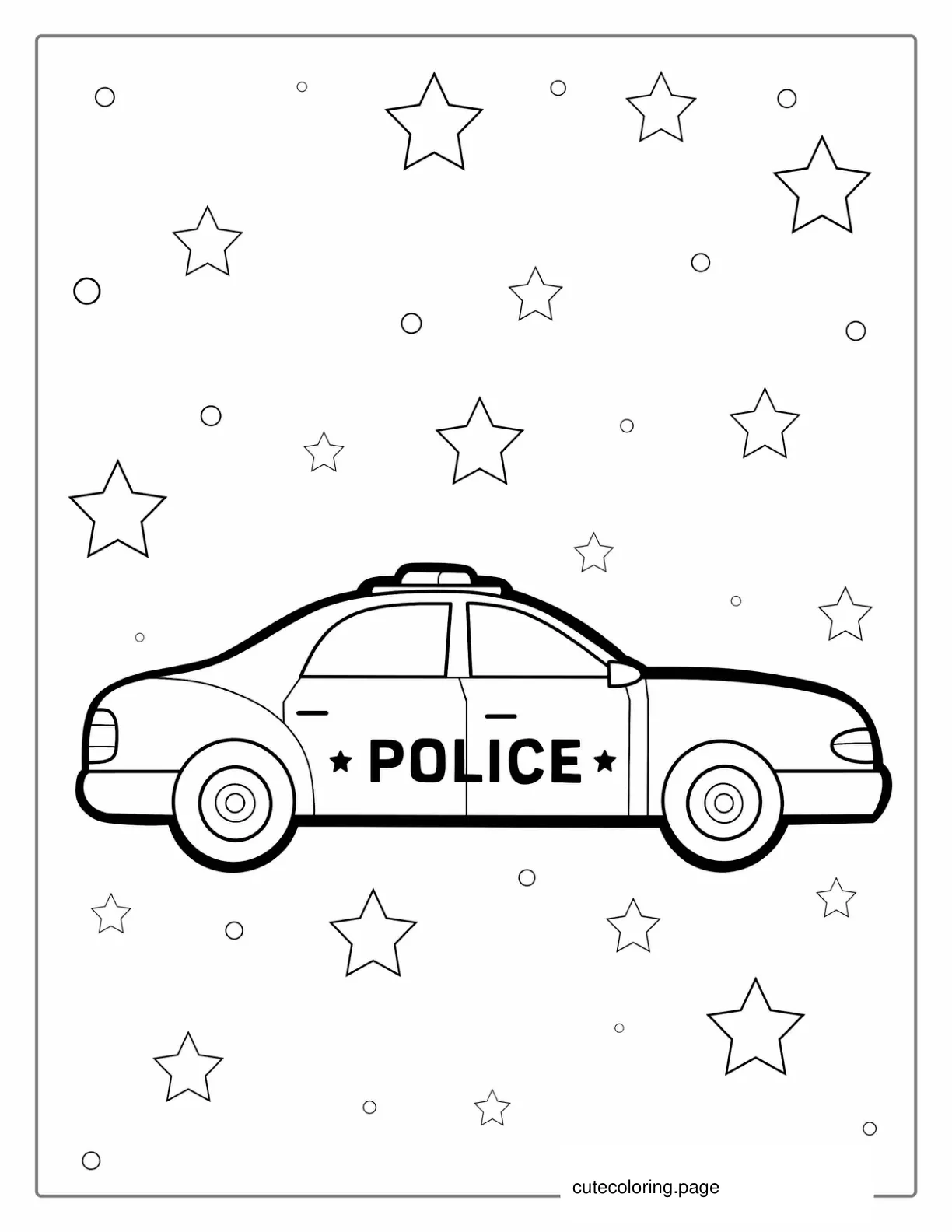 Simple Outline Of Police Car coloring page