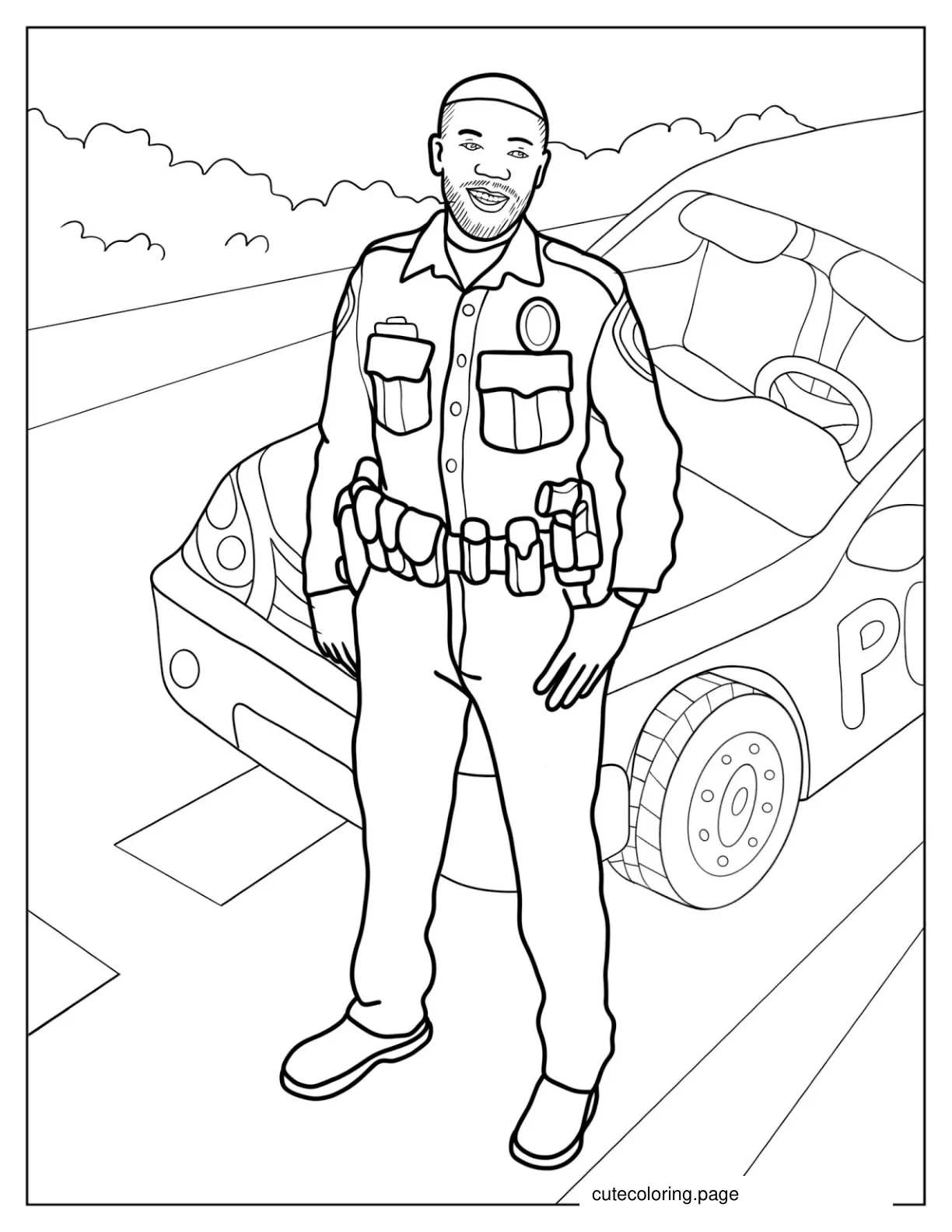 Black Police Officer Coloring Page 1 1 coloring page