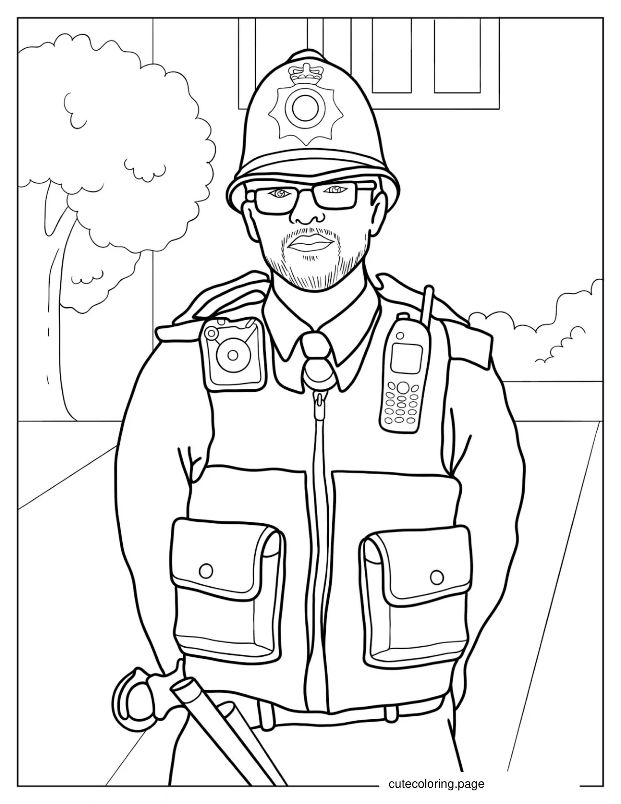 British Police Officer Coloring Page coloring page