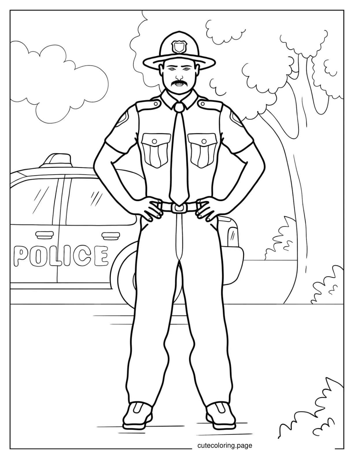 Coloring Page Of State Trooper 1 coloring page