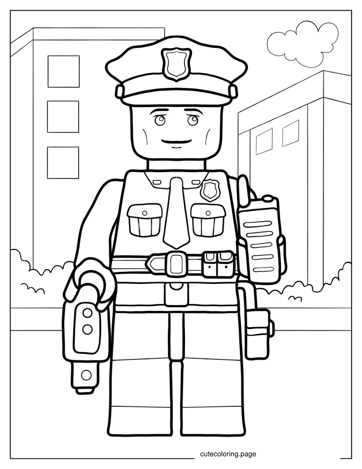 Lego Police Officer To Color 1 coloring page